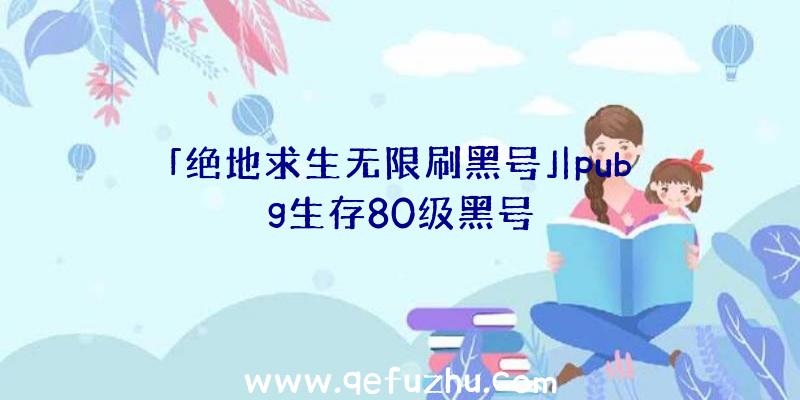 「绝地求生无限刷黑号」|pubg生存80级黑号